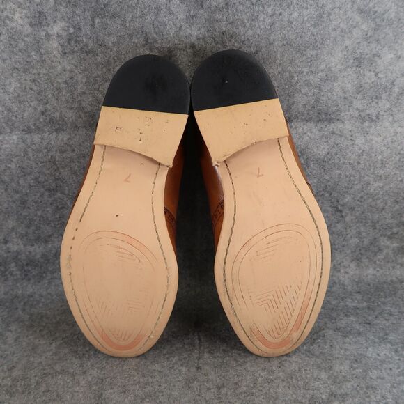 W Collection Shoes Mens 7.5 Oxford Dress Leather Classic Formal Wingtip Brown - Picture 11 of 16